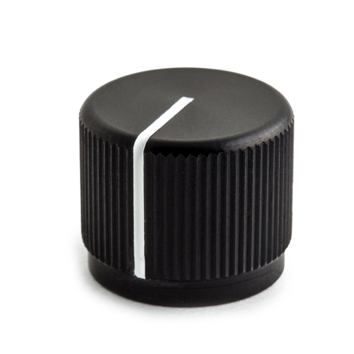 view of front side Black Aluminum Knob with indicator