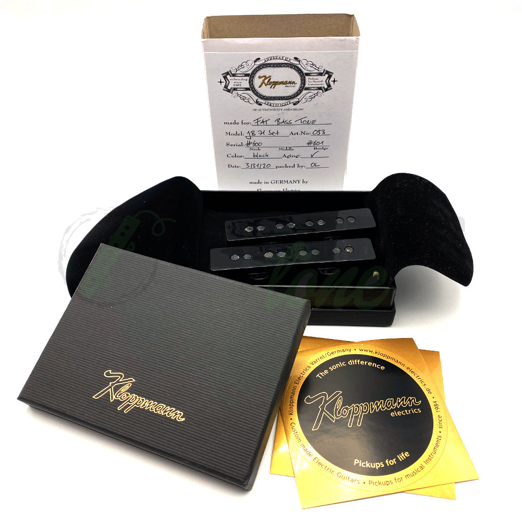 View of Pickups and Packaging for Kloppmann JB71 4 String Jazz Bass® Pickups