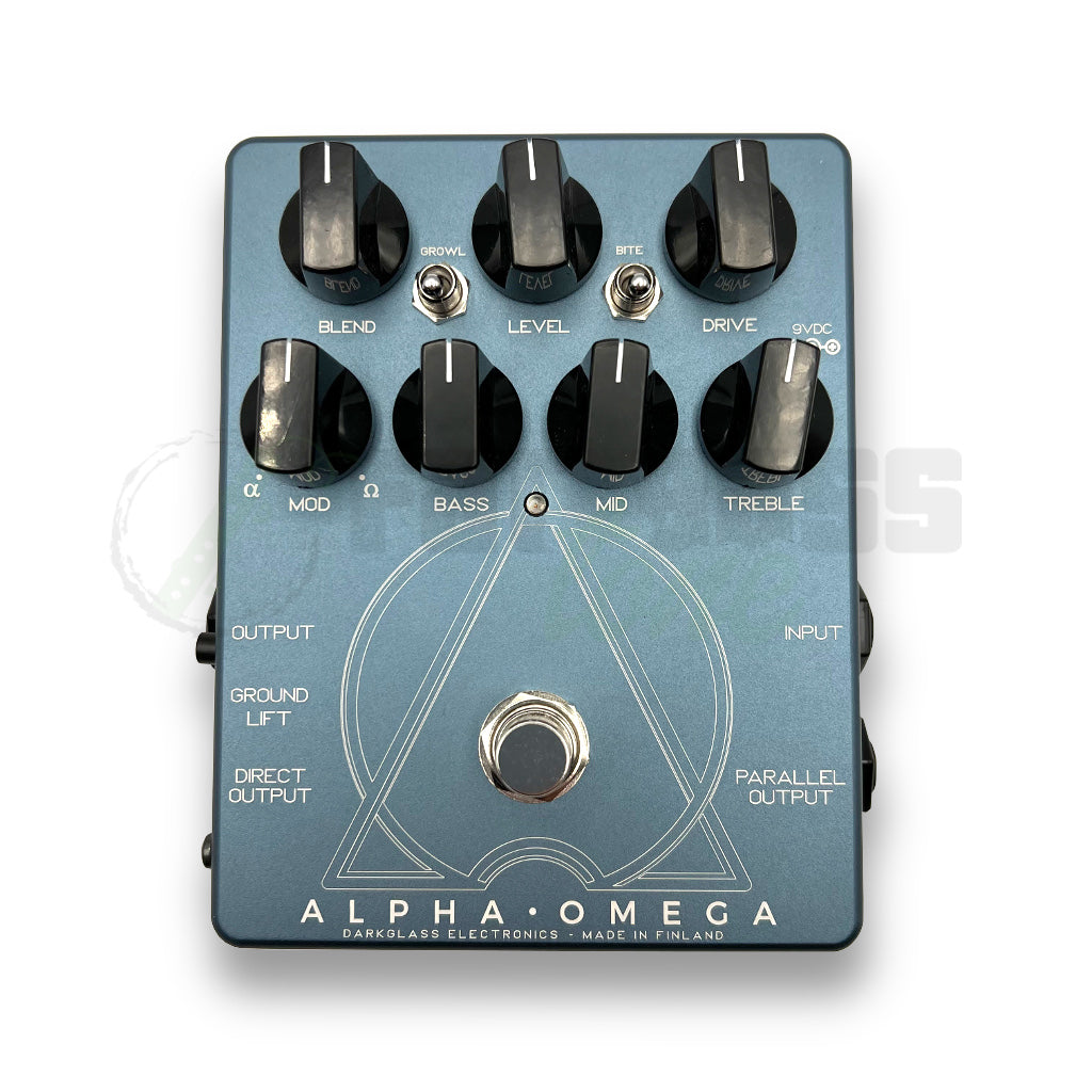 top view of Darkglass Alpha-Omega Bass DI/Preamp Distortion Pedal