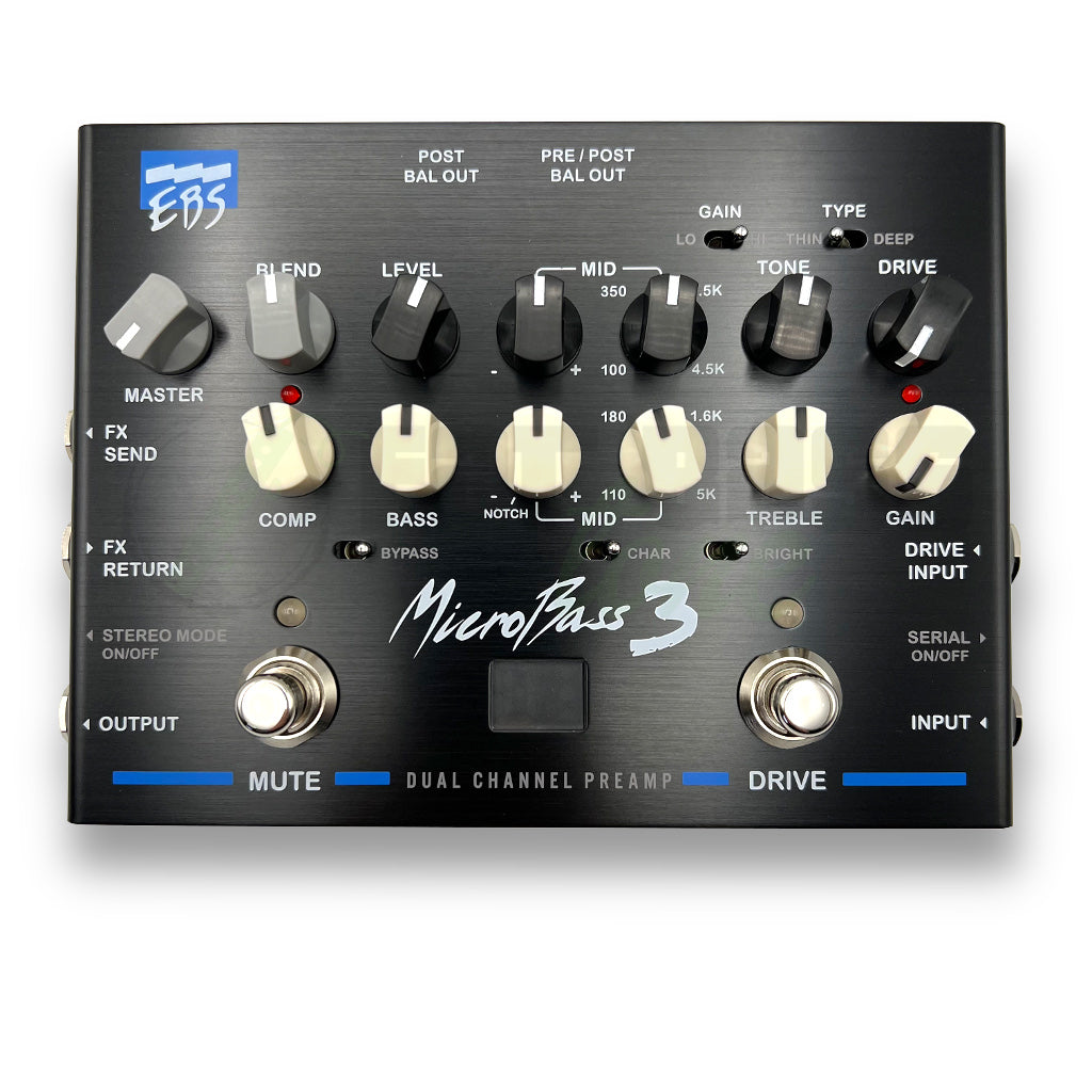 ebs bass pedals EBS MicroBass 3 Professional Outboard Bass Preamp