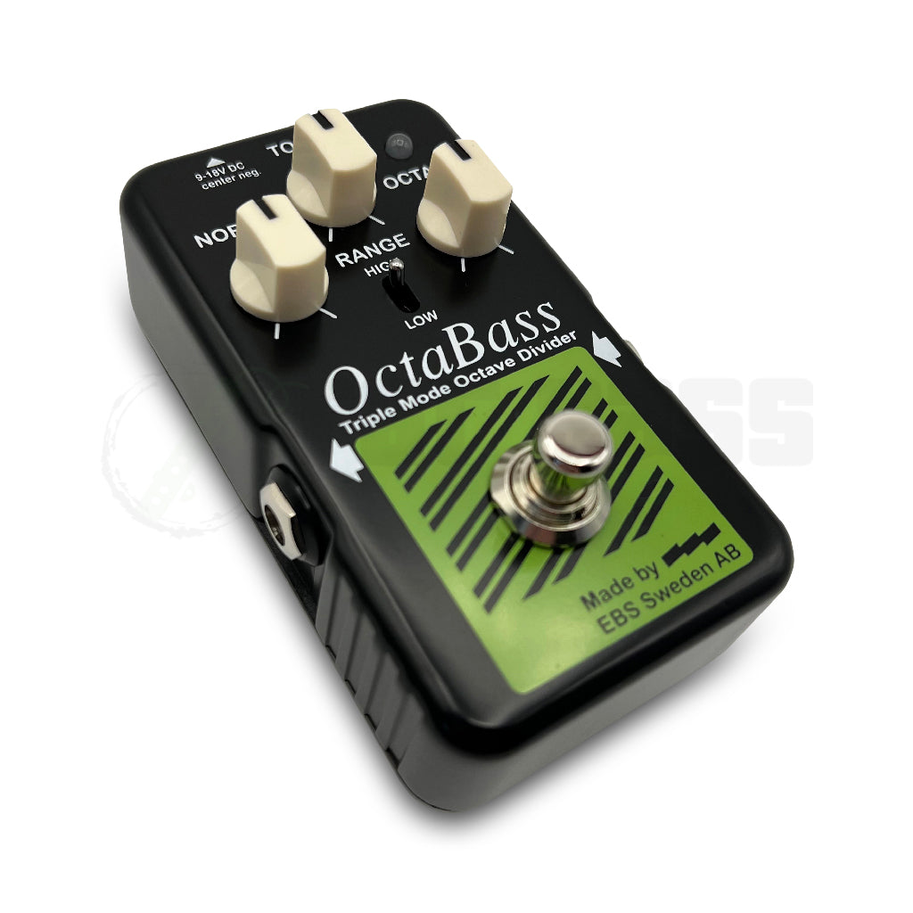 left front view of EBS OctaBass Blue Label Bass Pedal