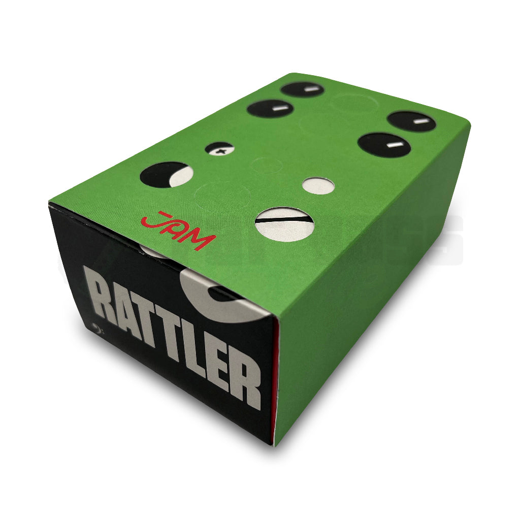 view of packaging for JAM Pedals Rattler Bass Distortion Pedal