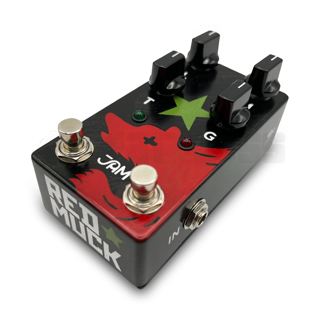 right front view of JAM Pedals Red Muck Bass Fuzz Distortion Pedal