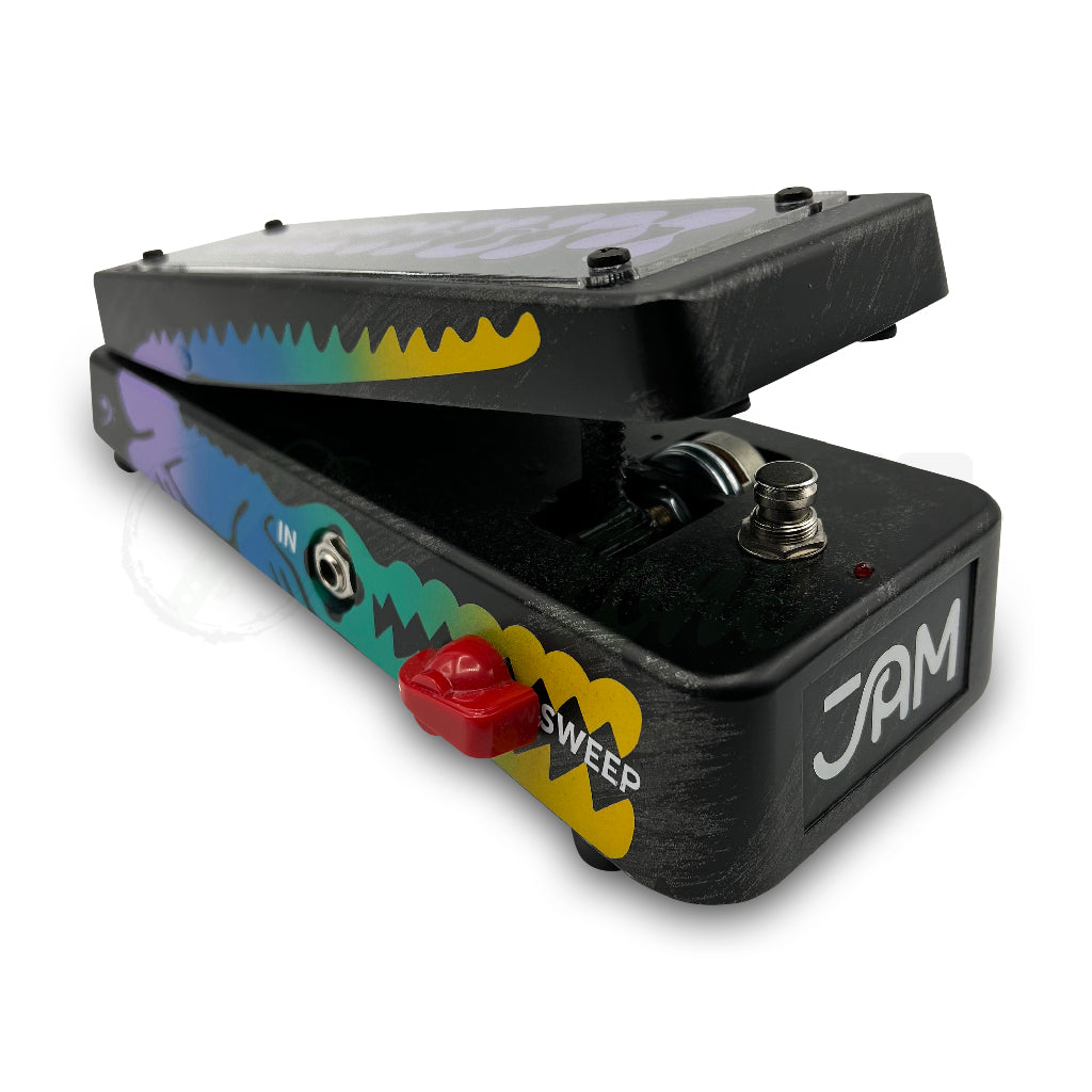 elevated back right view of JAM Pedals Whacko Bass Wah-Wah Pedal
