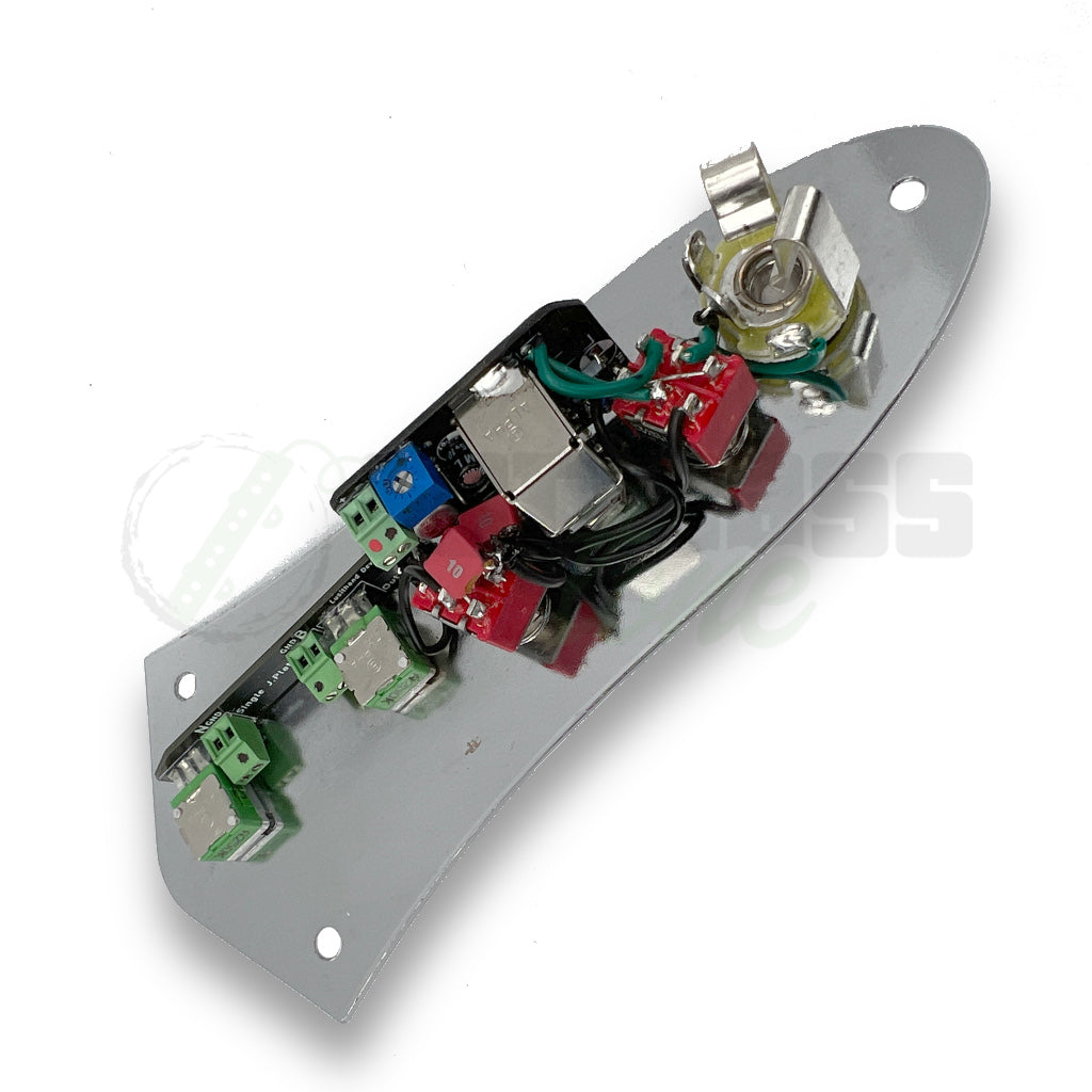 back side view of Lusithand Single NFP Jazzplate Filter Preamp for Jazz Bass®