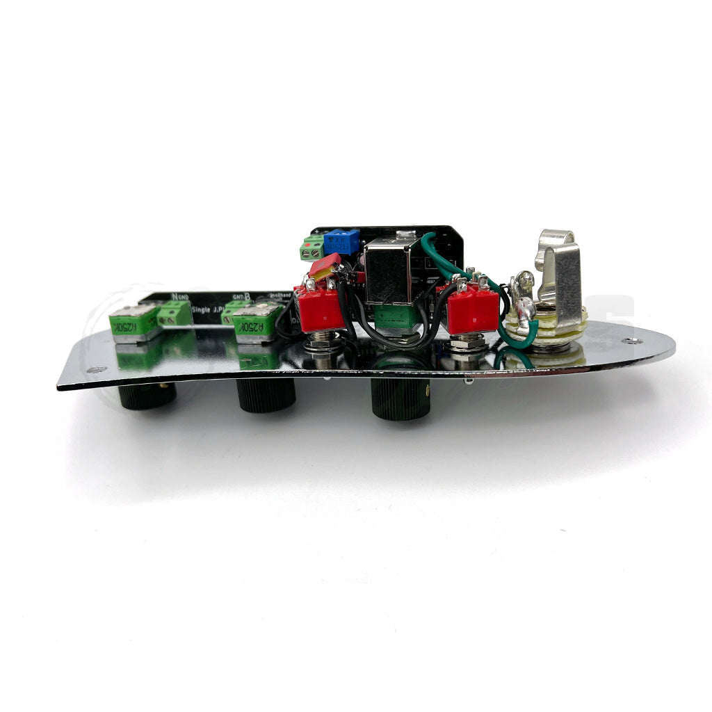 back low profile view of Lusithand Single NFP Jazzplate Filter Preamp for Jazz Bass®