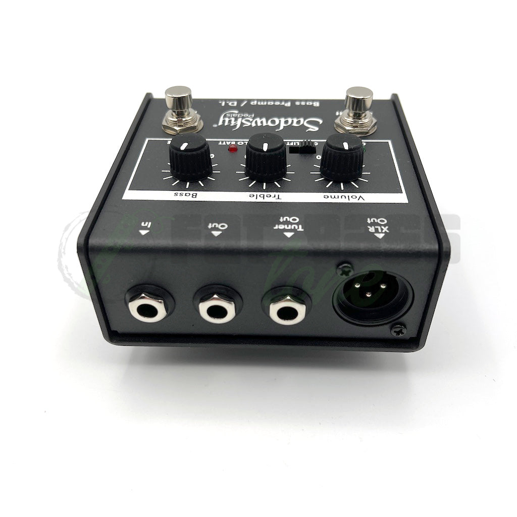view showing input and outputs of Sadowsky SPB-1 (V2) Bass Preamp / DI Pedal