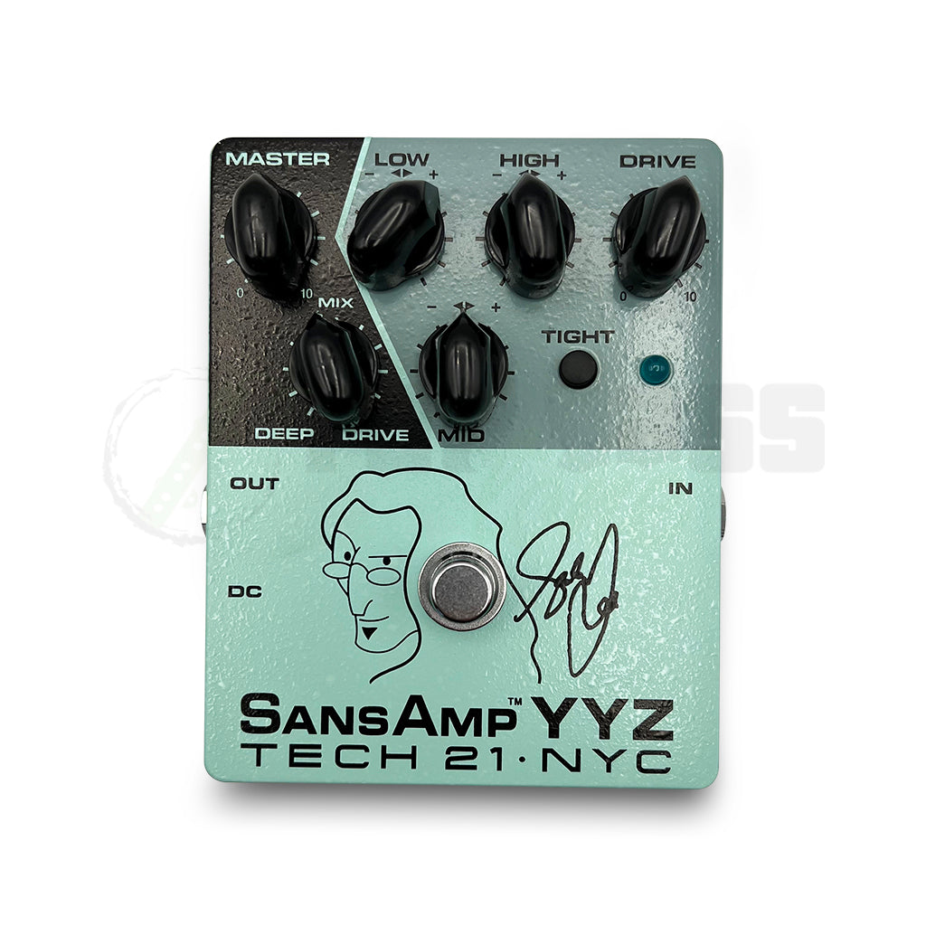 overhead view of Tech 21 NYC Geddy Lee YYZ Signature Sansamp Bass Pedal