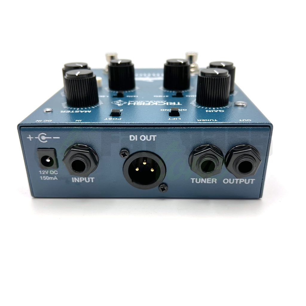 best bass preamp di pedal Trickfish Amplification Trickfish Minnow Bass Preamp DI Pedal Blue