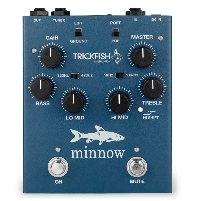 best bass preamp pedal Trickfish Amplification Trickfish Minnow Bass Preamp DI Pedal Blue